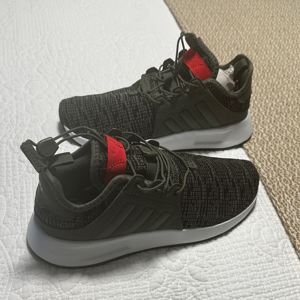 NWT- Adidas Kids Olive and Black Sneakers